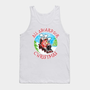Steam Train All Aboard For Christmas Xmas 2022 Tank Top